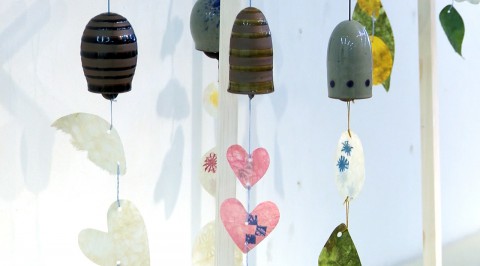 Echizen pottery and Japanese paper windchimes