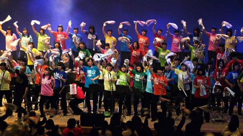 武生商業高等学校吹奏楽部のステージ