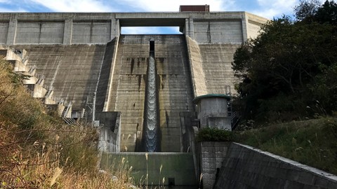 The spillway of Otsuro Dam