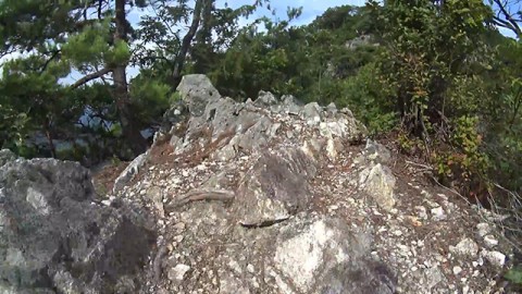 杣山　岩でゴツゴツの痩せ尾根