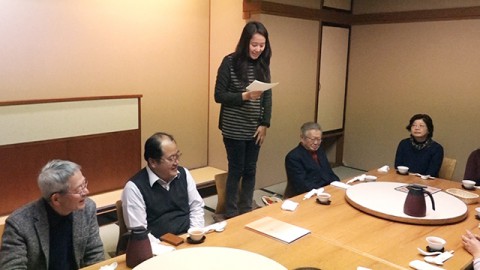 ソナム・チョキさん送別会にて日本語でスピーチを読む