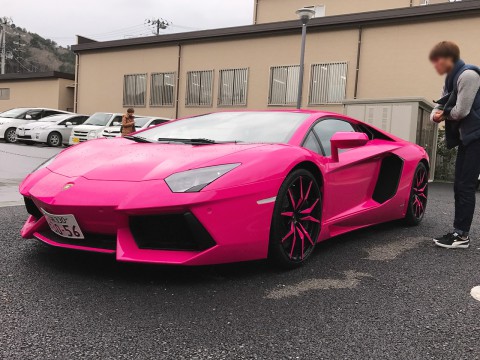 Lamborghini in deep pink