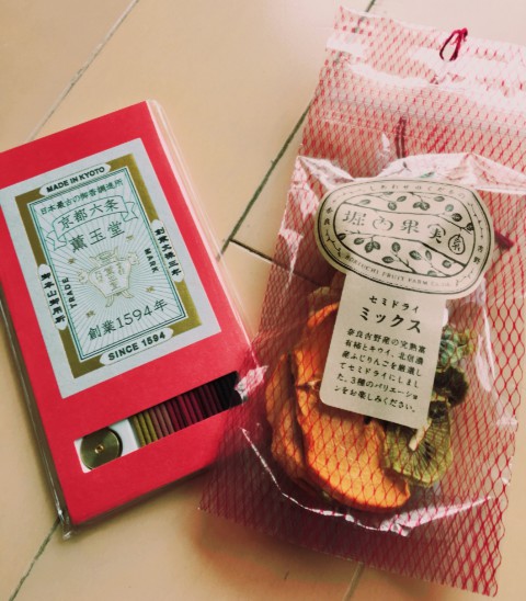 incense and dried fruits I bought at the event