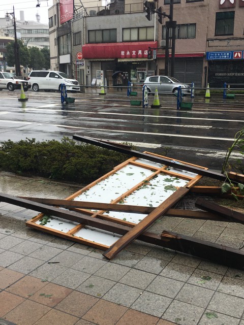 台風の後の福井市